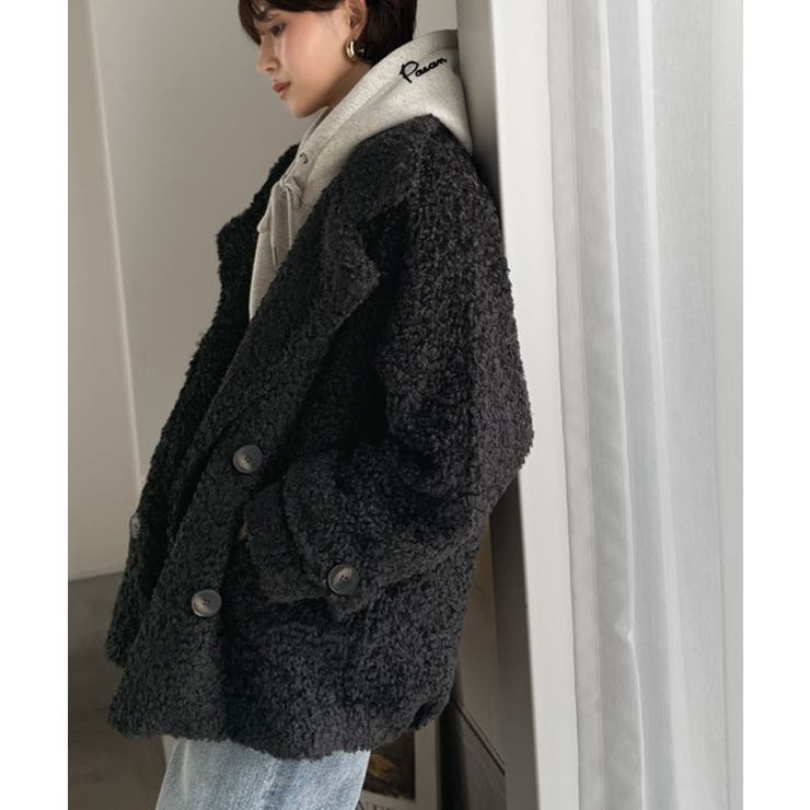 ふんわり包まれる贅沢な季節感。スタンドカラープードルボアダブルコート | Classical Elf  | 詳細画像19 