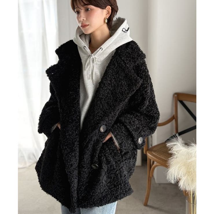 ふんわり包まれる贅沢な季節感。スタンドカラープードルボアダブルコート | Classical Elf  | 詳細画像20 