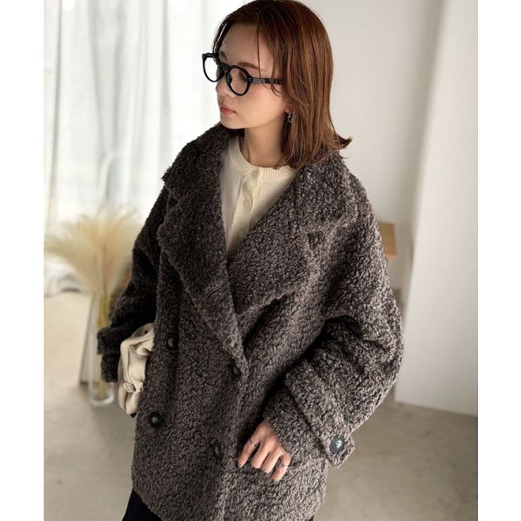 ふんわり包まれる贅沢な季節感。スタンドカラープードルボアダブルコート | Classical Elf  | 詳細画像21 