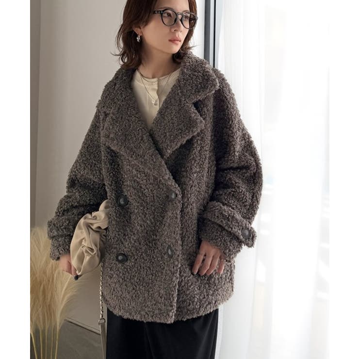 ふんわり包まれる贅沢な季節感。スタンドカラープードルボアダブルコート | Classical Elf  | 詳細画像22 