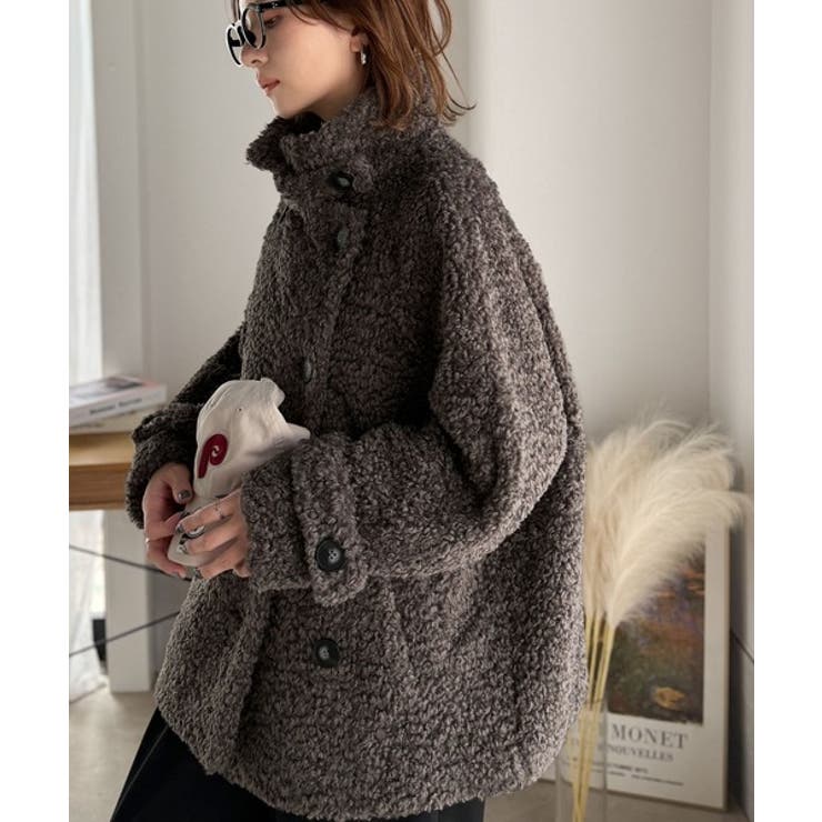 ふんわり包まれる贅沢な季節感。スタンドカラープードルボアダブルコート | Classical Elf  | 詳細画像23 