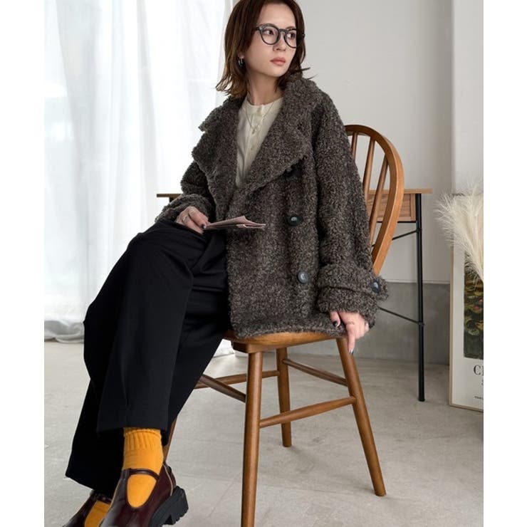 ふんわり包まれる贅沢な季節感。スタンドカラープードルボアダブルコート | Classical Elf  | 詳細画像29 