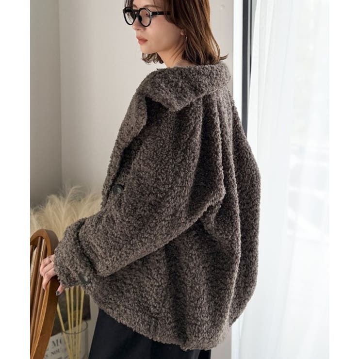 ふんわり包まれる贅沢な季節感。スタンドカラープードルボアダブルコート | Classical Elf  | 詳細画像31 