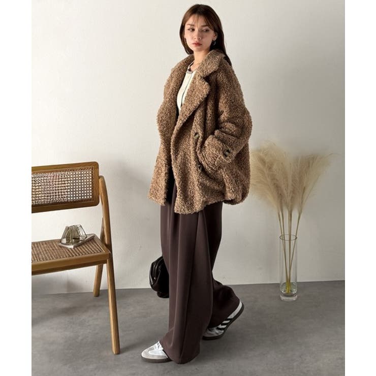 ふんわり包まれる贅沢な季節感。スタンドカラープードルボアダブルコート | Classical Elf  | 詳細画像38 