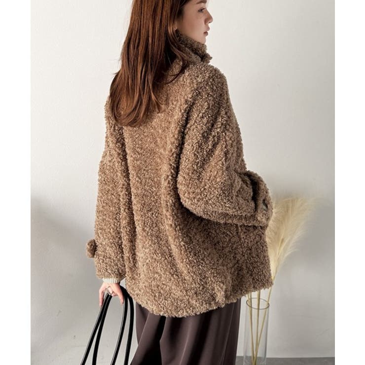 ふんわり包まれる贅沢な季節感。スタンドカラープードルボアダブルコート | Classical Elf  | 詳細画像39 