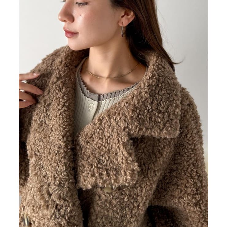 ふんわり包まれる贅沢な季節感。スタンドカラープードルボアダブルコート | Classical Elf  | 詳細画像40 