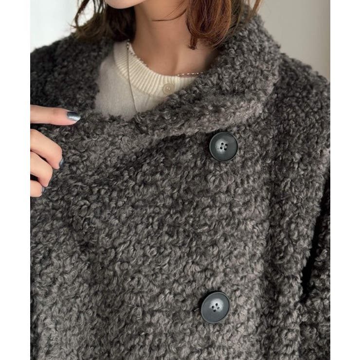 ふんわり包まれる贅沢な季節感。スタンドカラープードルボアダブルコート | Classical Elf  | 詳細画像43 