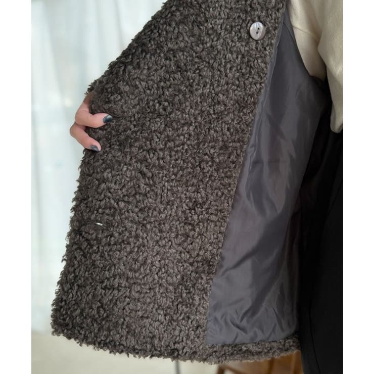 ふんわり包まれる贅沢な季節感。スタンドカラープードルボアダブルコート | Classical Elf  | 詳細画像44 