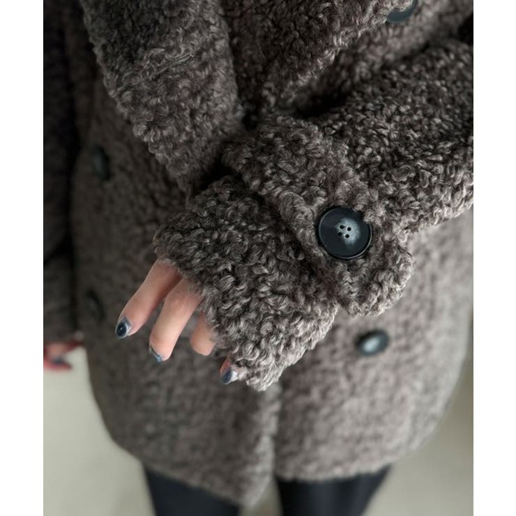 ふんわり包まれる贅沢な季節感。スタンドカラープードルボアダブルコート | Classical Elf  | 詳細画像45 