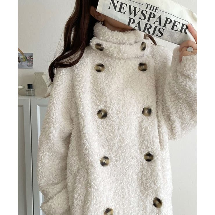 ふんわり包まれる贅沢な季節感。スタンドカラープードルボアダブルコート | Classical Elf  | 詳細画像5 