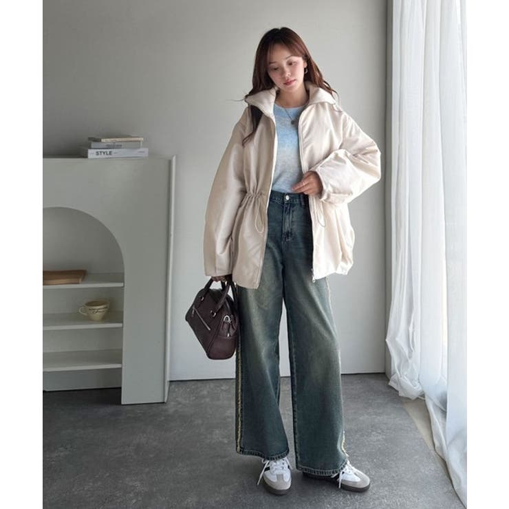 華奢見えボリュームアウター♪衿リブウエストドロストバルーンパディングコート | Classical Elf  | 詳細画像9 