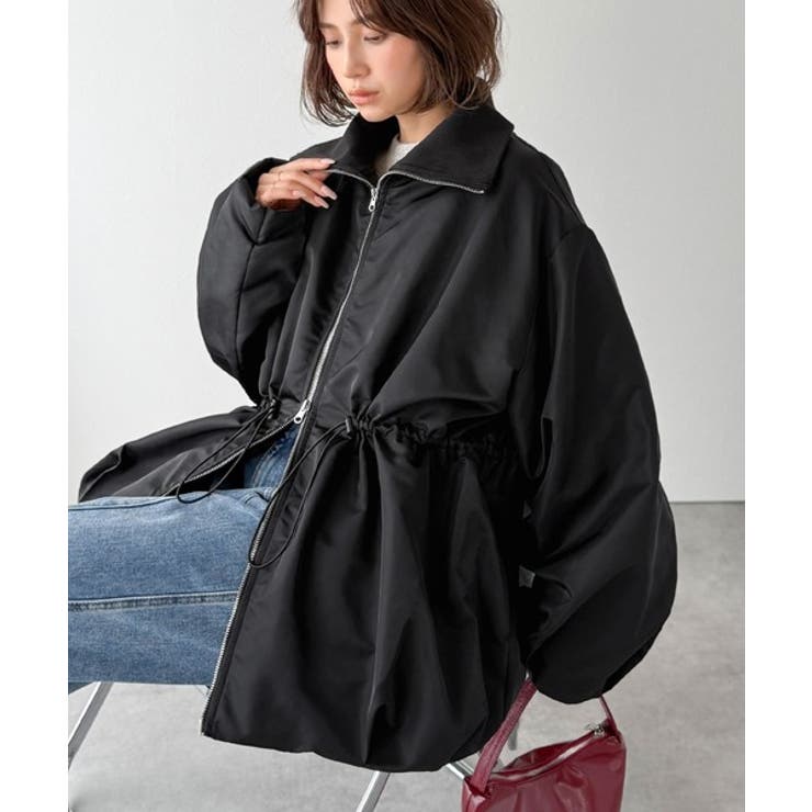 華奢見えボリュームアウター♪衿リブウエストドロストバルーンパディングコート | Classical Elf  | 詳細画像14 