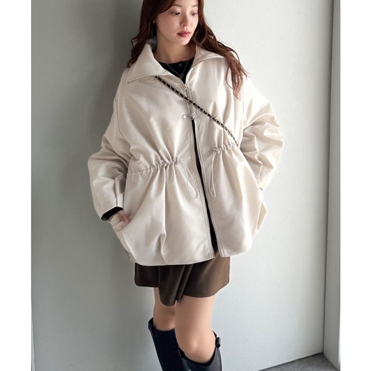 華奢見えボリュームアウター♪衿リブウエストドロストバルーンパディングコート | Classical Elf  | 詳細画像2 