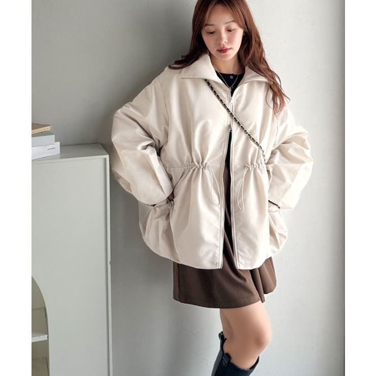 華奢見えボリュームアウター♪衿リブウエストドロストバルーンパディングコート | Classical Elf  | 詳細画像3 