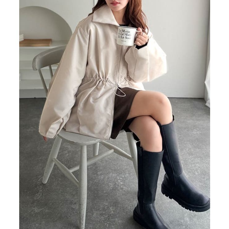 華奢見えボリュームアウター♪衿リブウエストドロストバルーンパディングコート | Classical Elf  | 詳細画像7 