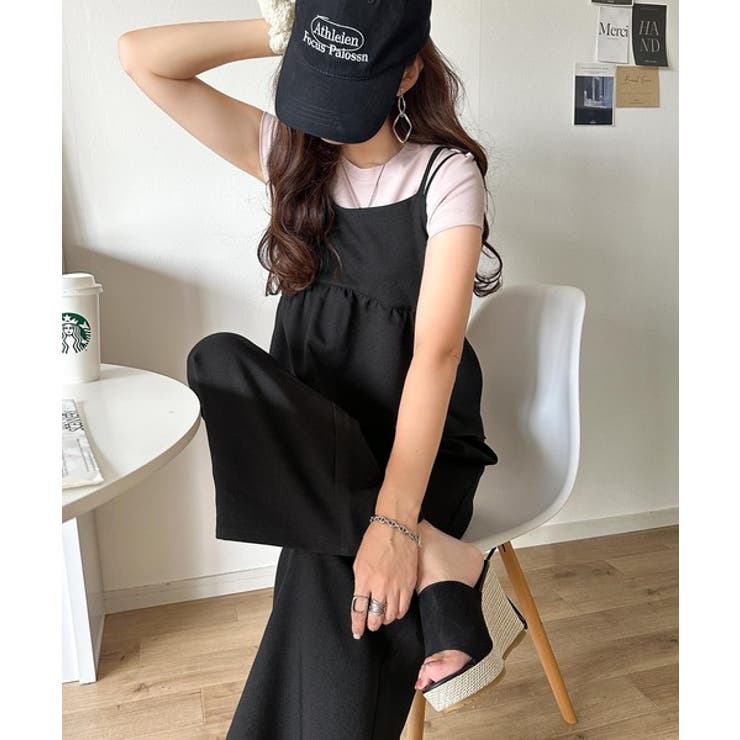 1枚で華奢見え華やか◎ダブルストラップペプラムサロペット | Classical Elf  | 詳細画像8 