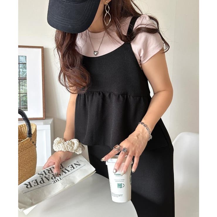 1枚で華奢見え華やか◎ダブルストラップペプラムサロペット | Classical Elf  | 詳細画像9 