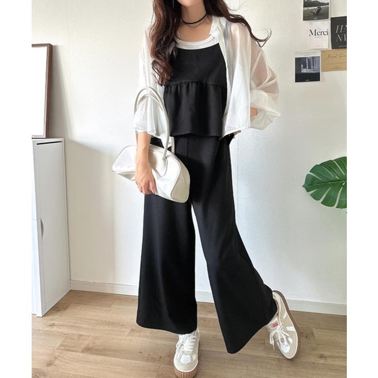 1枚で華奢見え華やか◎ダブルストラップペプラムサロペット | Classical Elf  | 詳細画像10 