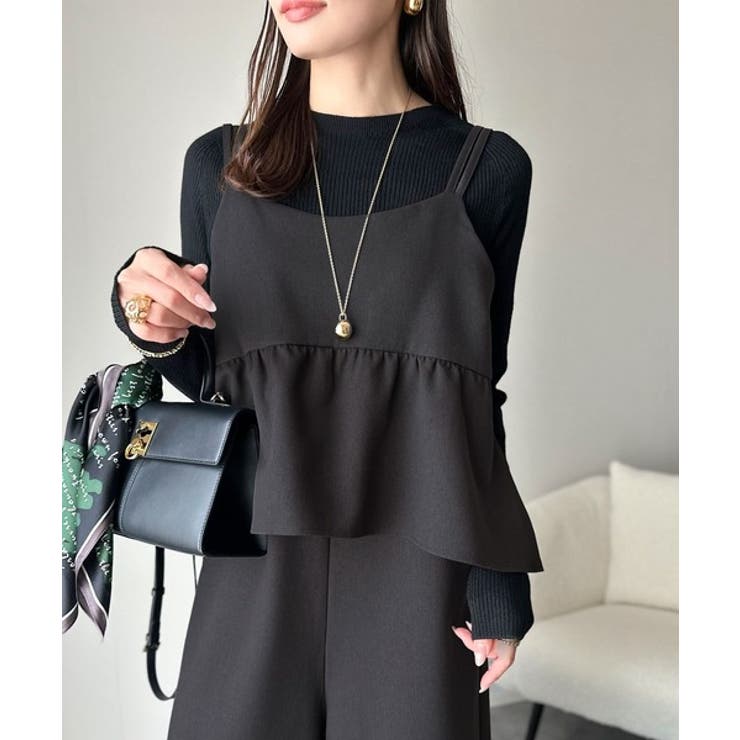 1枚で華奢見え華やか◎ダブルストラップペプラムサロペット | Classical Elf  | 詳細画像11 