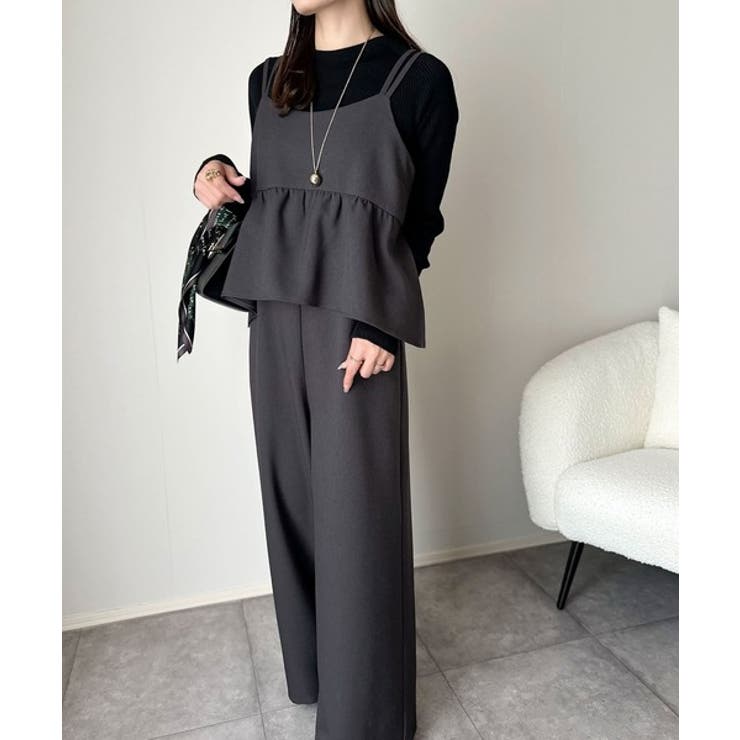 1枚で華奢見え華やか◎ダブルストラップペプラムサロペット | Classical Elf  | 詳細画像12 