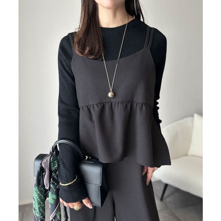 1枚で華奢見え華やか◎ダブルストラップペプラムサロペット | Classical Elf  | 詳細画像13 