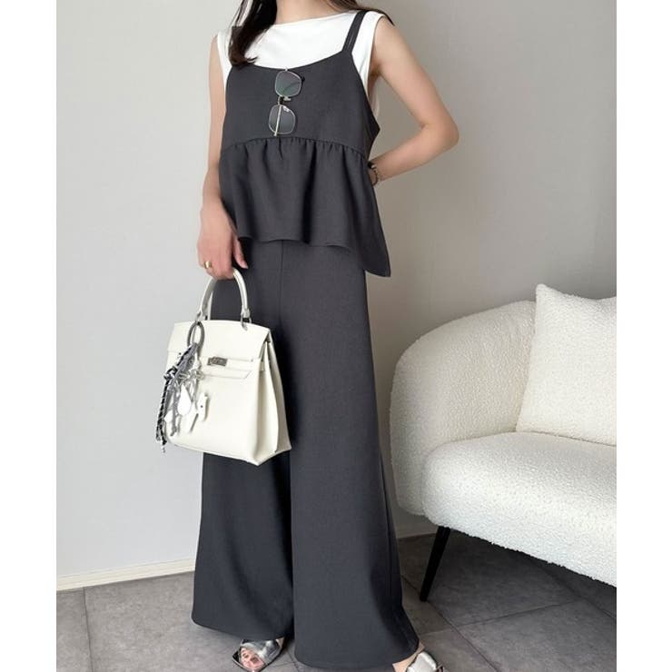 1枚で華奢見え華やか◎ダブルストラップペプラムサロペット | Classical Elf  | 詳細画像20 