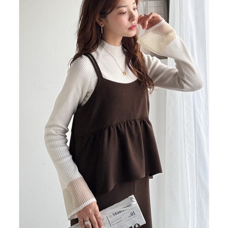 1枚で華奢見え華やか◎ダブルストラップペプラムサロペット | Classical Elf  | 詳細画像22 