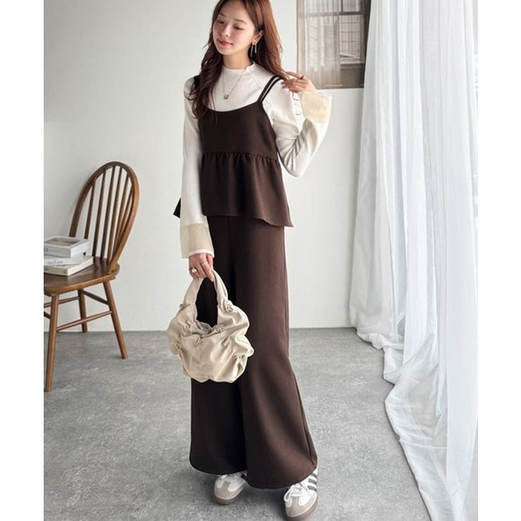 1枚で華奢見え華やか◎ダブルストラップペプラムサロペット | Classical Elf  | 詳細画像23 