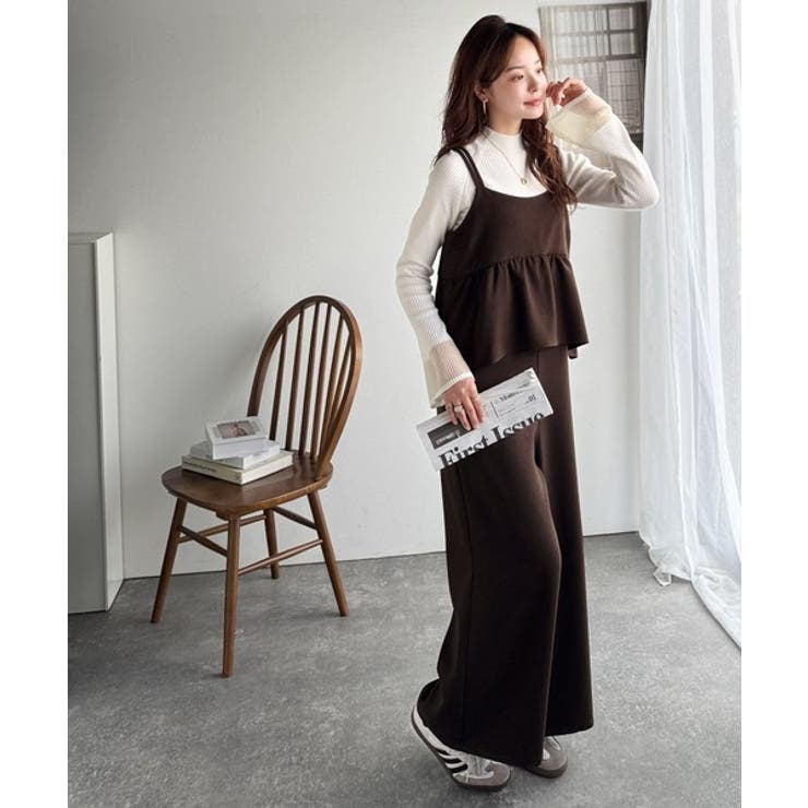 1枚で華奢見え華やか◎ダブルストラップペプラムサロペット | Classical Elf  | 詳細画像25 