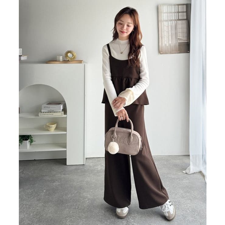 1枚で華奢見え華やか◎ダブルストラップペプラムサロペット | Classical Elf  | 詳細画像27 