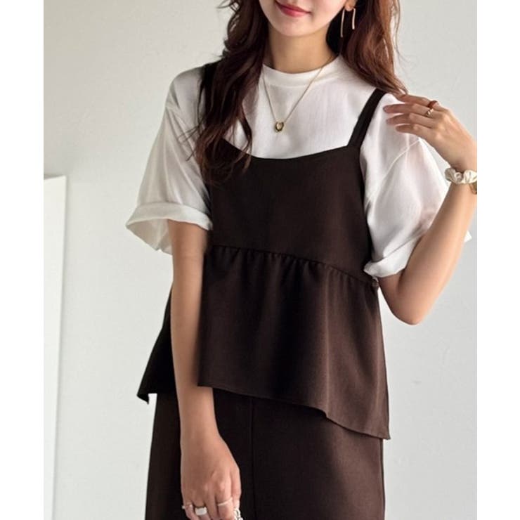 1枚で華奢見え華やか◎ダブルストラップペプラムサロペット | Classical Elf  | 詳細画像28 