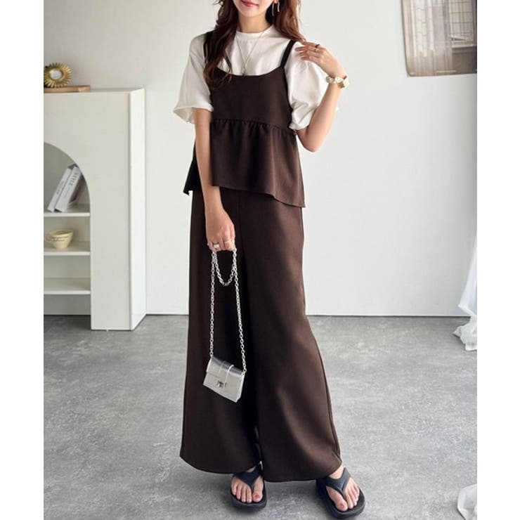 1枚で華奢見え華やか◎ダブルストラップペプラムサロペット | Classical Elf  | 詳細画像29 