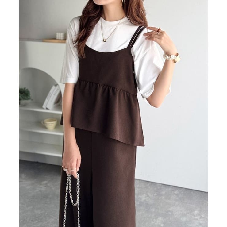 1枚で華奢見え華やか◎ダブルストラップペプラムサロペット | Classical Elf  | 詳細画像30 