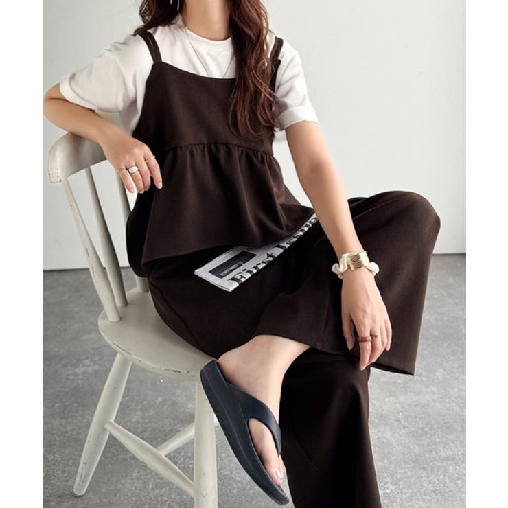 1枚で華奢見え華やか◎ダブルストラップペプラムサロペット | Classical Elf  | 詳細画像31 