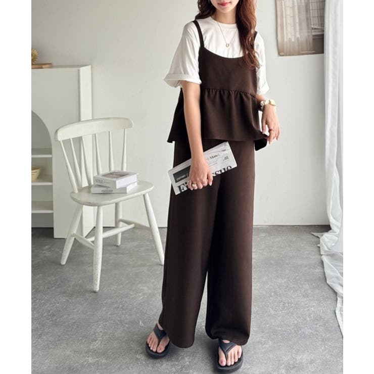 1枚で華奢見え華やか◎ダブルストラップペプラムサロペット | Classical Elf  | 詳細画像32 