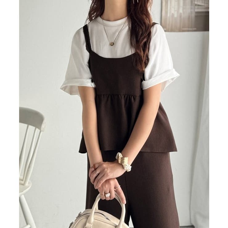 1枚で華奢見え華やか◎ダブルストラップペプラムサロペット | Classical Elf  | 詳細画像33 