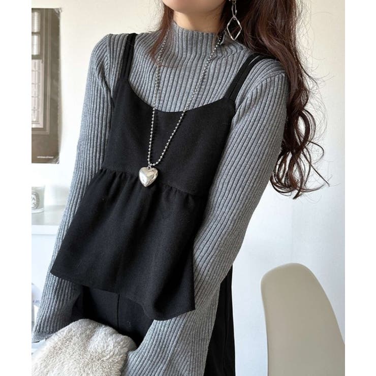 1枚で華奢見え華やか◎ダブルストラップペプラムサロペット | Classical Elf  | 詳細画像2 