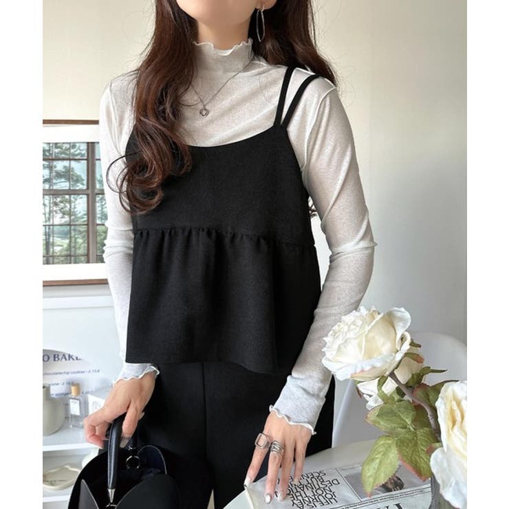 1枚で華奢見え華やか◎ダブルストラップペプラムサロペット | Classical Elf  | 詳細画像5 