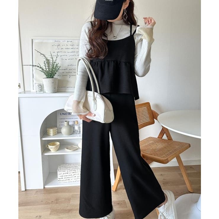 1枚で華奢見え華やか◎ダブルストラップペプラムサロペット | Classical Elf  | 詳細画像6 