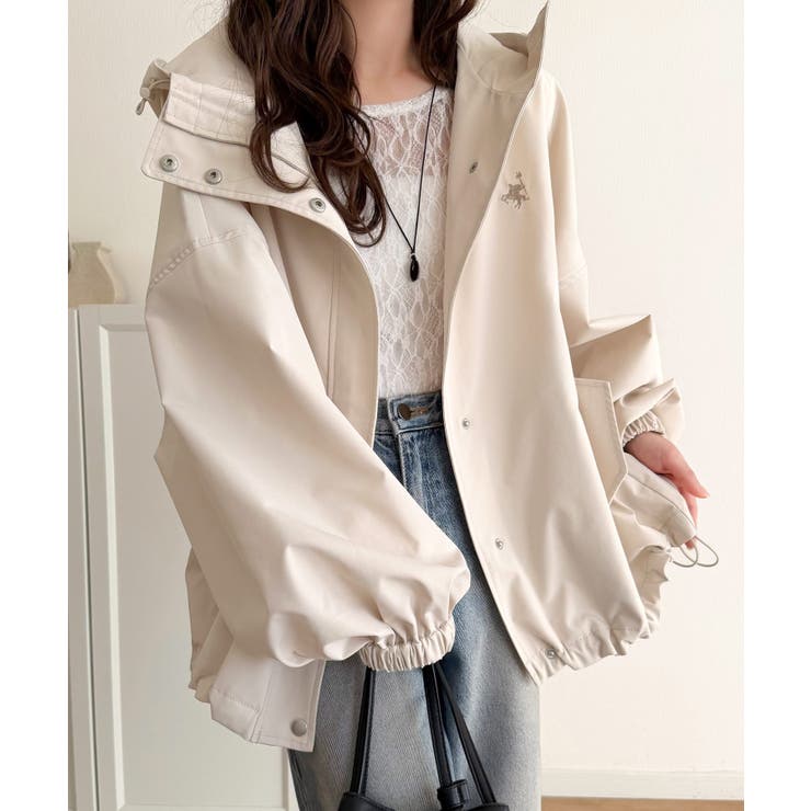 アイボリー | 大人の抜け感。ボリュームスリーブ ショート丈 マウンテンパーカー | Classical Elf 