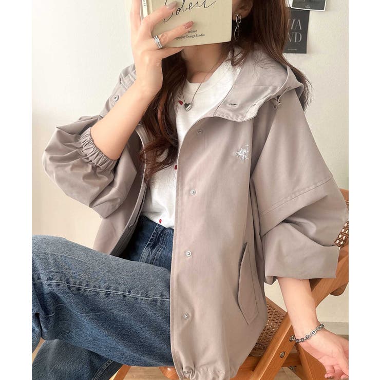 グレージュ | 大人の抜け感。ボリュームスリーブ ショート丈 マウンテンパーカー | Classical Elf 