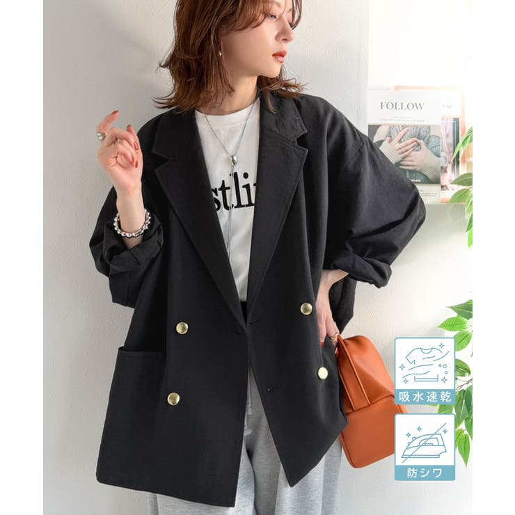 ブラック | 【UVカット、防シワ、接触冷感、吸水速乾機能付き】さらり羽織れるライトさで、楽な… | Classical Elf 