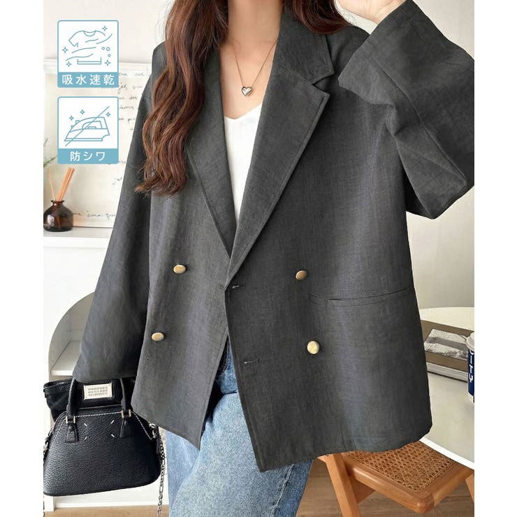 チャコール | 【UVカット、防シワ、接触冷感、吸水速乾機能付き】さらり羽織れるライトさで、楽な… | Classical Elf 