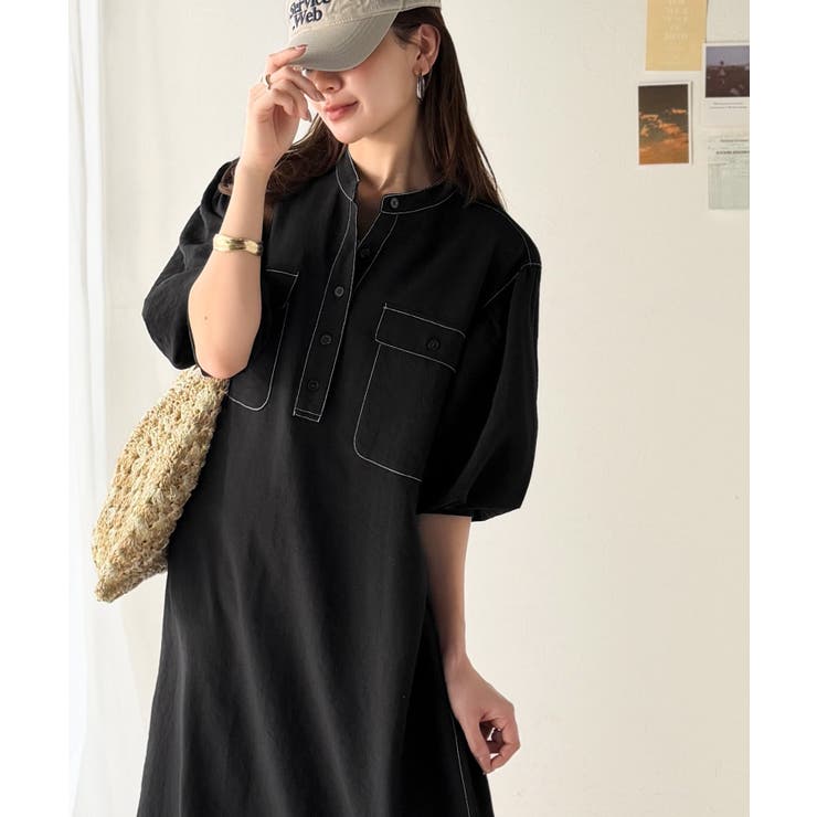 【防シワ機能付き】主役級！さらりと着られるシンプル派のためのノーカラー袖ボリュー… | Classical Elf  | 詳細画像6 