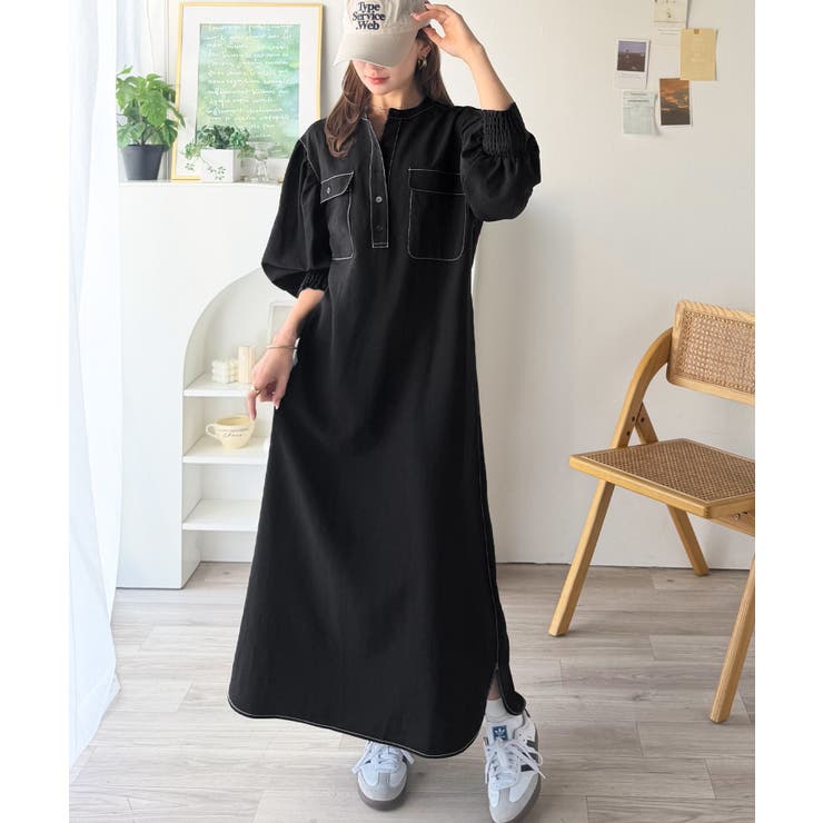 【防シワ機能付き】主役級！さらりと着られるシンプル派のためのノーカラー袖ボリュー… | Classical Elf  | 詳細画像7 