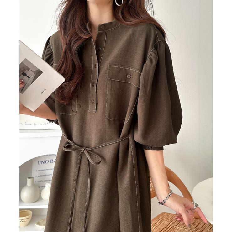 【防シワ機能付き】主役級！さらりと着られるシンプル派のためのノーカラー袖ボリュー… | Classical Elf  | 詳細画像9 