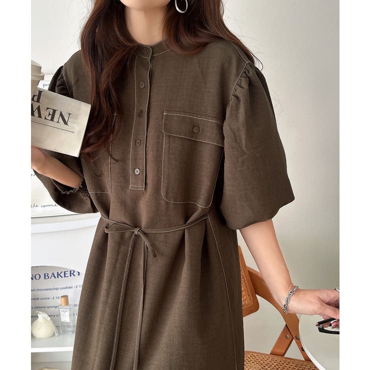 【防シワ機能付き】主役級！さらりと着られるシンプル派のためのノーカラー袖ボリュー… | Classical Elf  | 詳細画像12 