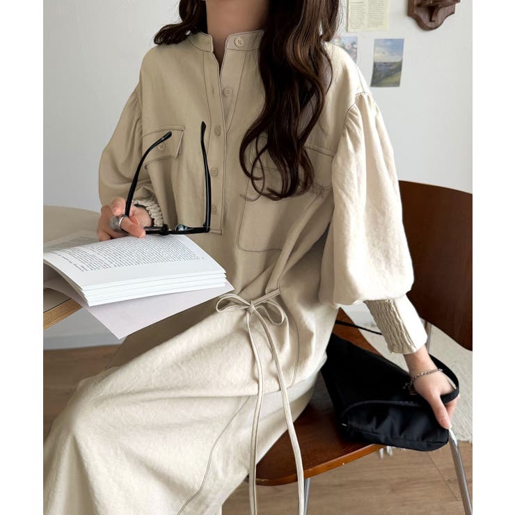 【防シワ機能付き】主役級！さらりと着られるシンプル派のためのノーカラー袖ボリュー… | Classical Elf  | 詳細画像17 