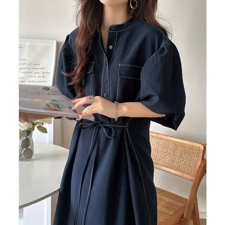 【防シワ機能付き】主役級！さらりと着られるシンプル派のためのノーカラー袖ボリュー… | Classical Elf  | 詳細画像24 