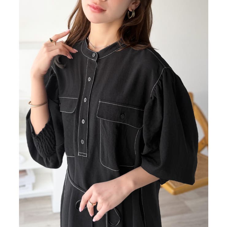 【防シワ機能付き】主役級！さらりと着られるシンプル派のためのノーカラー袖ボリュー… | Classical Elf  | 詳細画像29 